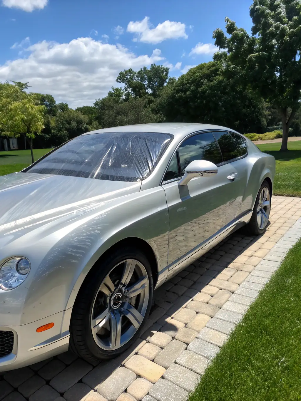 A close-up shot of a car's surface with PPF applied, highlighting its clarity and protective qualities against scratches and chips.